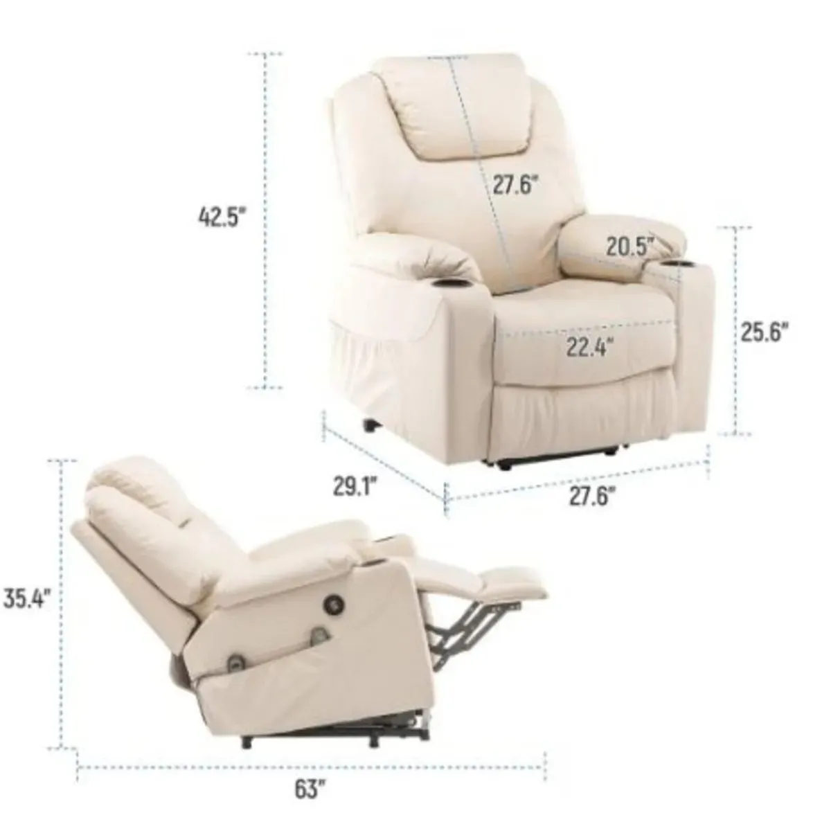 Massage Recliner Chair Electric Heating Vibration - Image 3