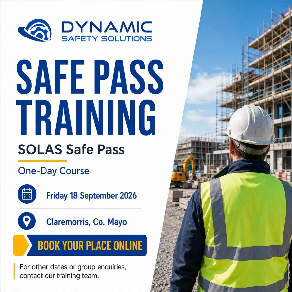 Safe Pass Course Claremorris | 18 Sept | €150