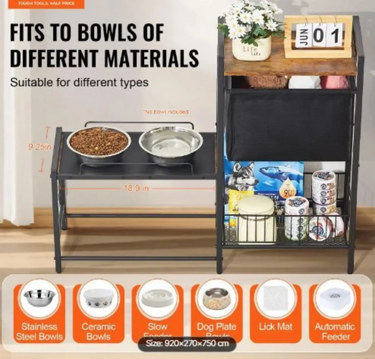 Pet Feeding Station with Storage - Image 2