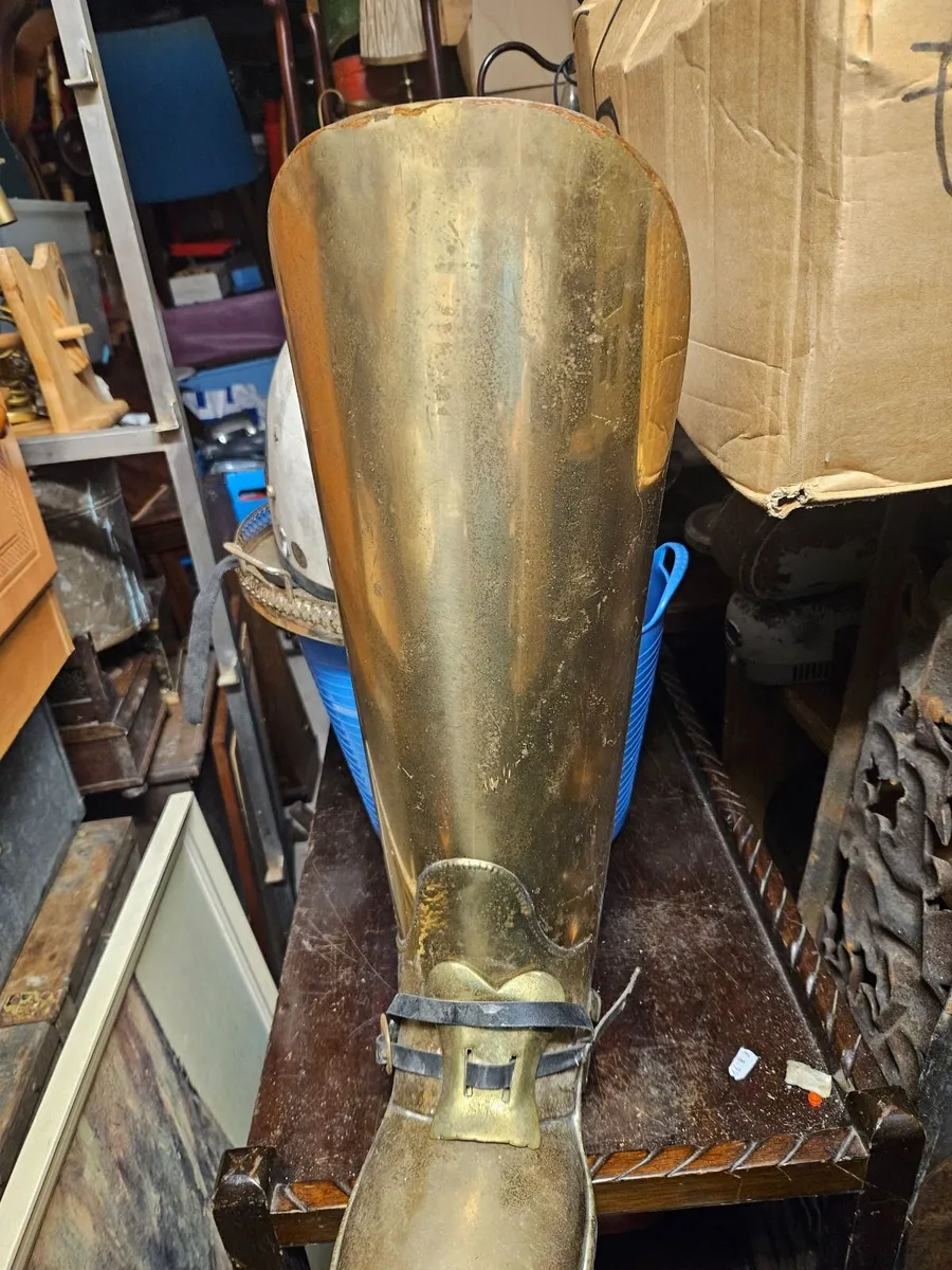 Vintage Brass Cavalry Umbrella Stand - Image 4