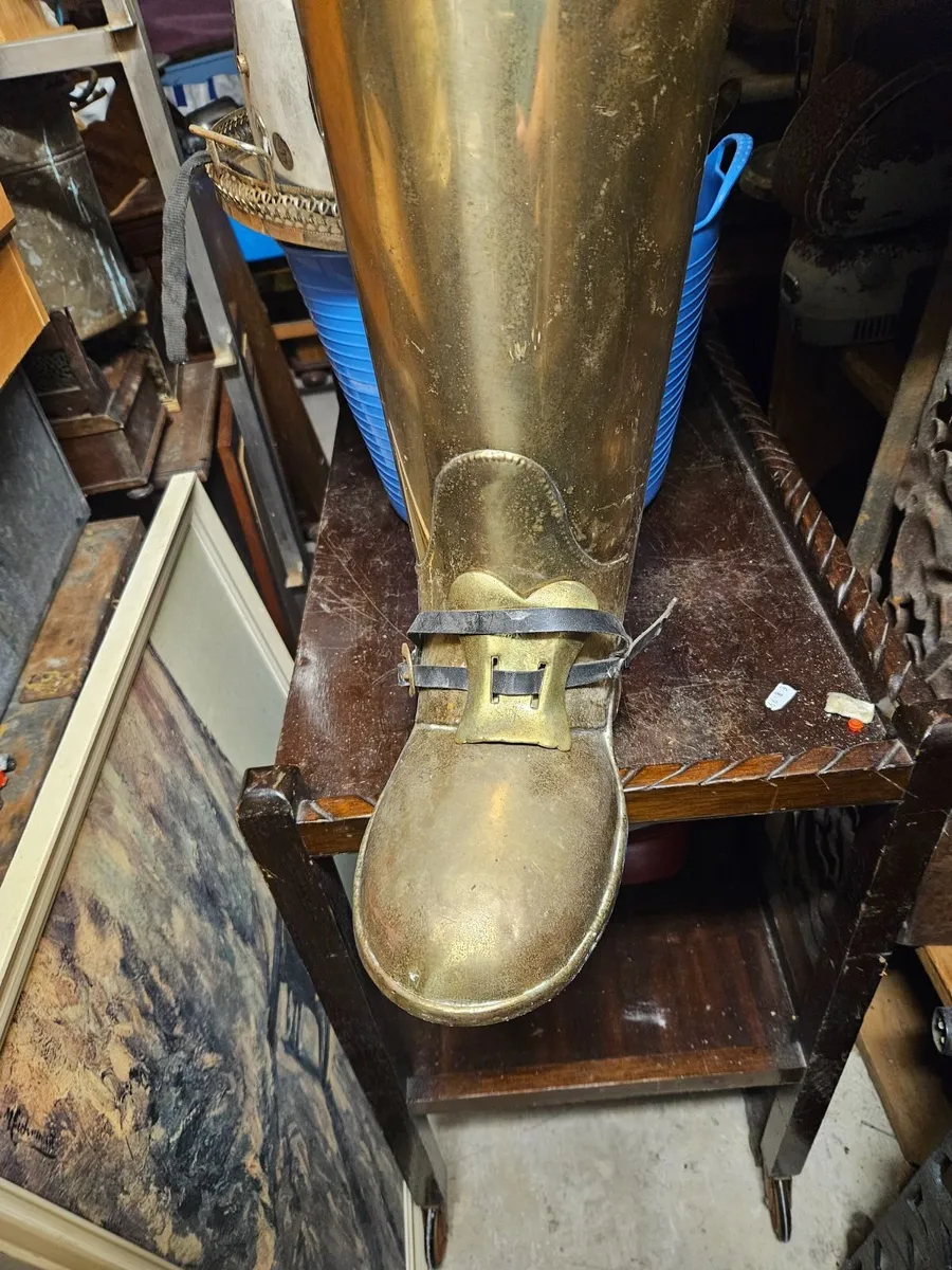 Vintage Brass Cavalry Umbrella Stand - Image 2