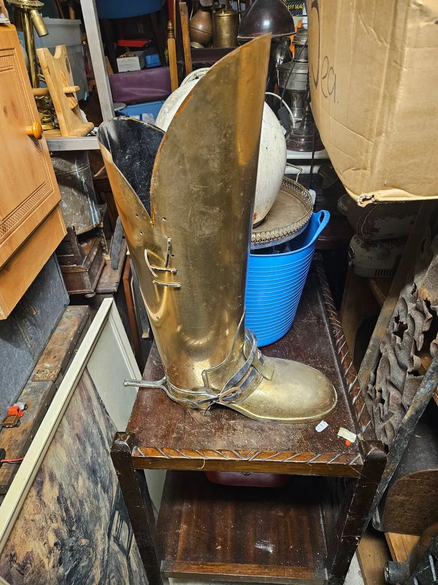 Vintage Brass Cavalry Umbrella Stand - Image 1