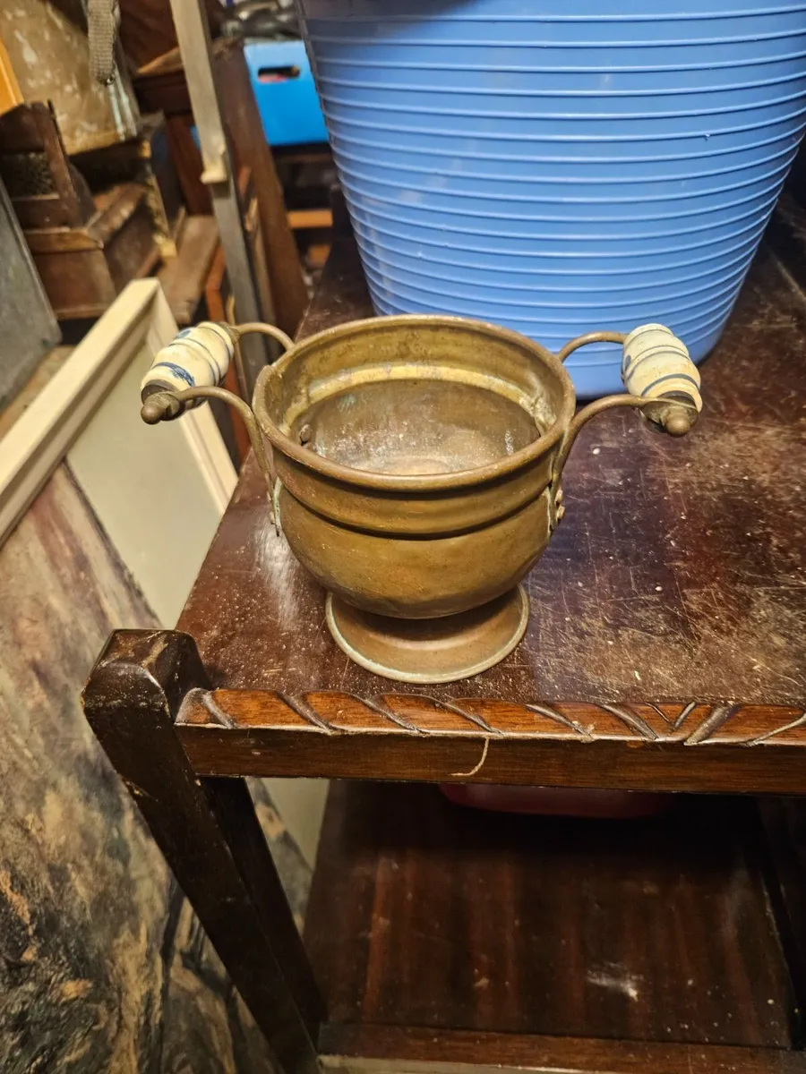 Vintage Brass Pot - Image 1