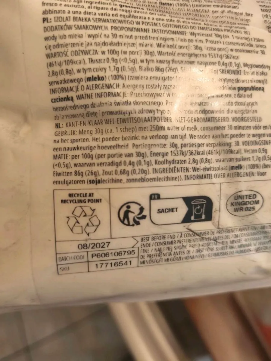 7kg mixed bags of my protein Powder 8/27 new - Image 2