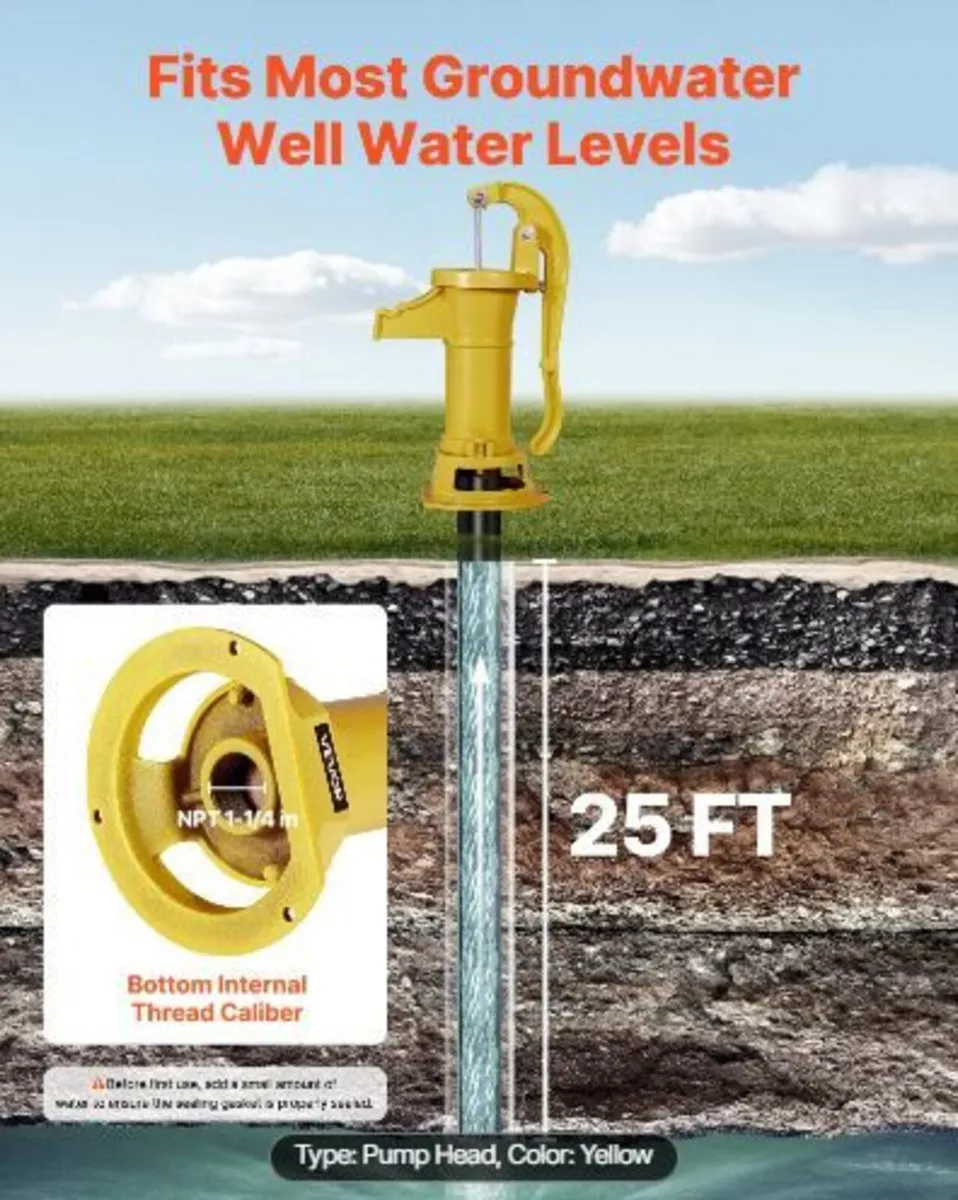 Well Hand Pitcher Pump, 25 ft Maximum Lift - Image 2