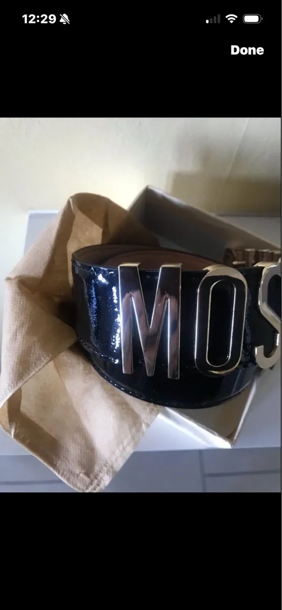 Moschino Logo Leather Belt - Image 2