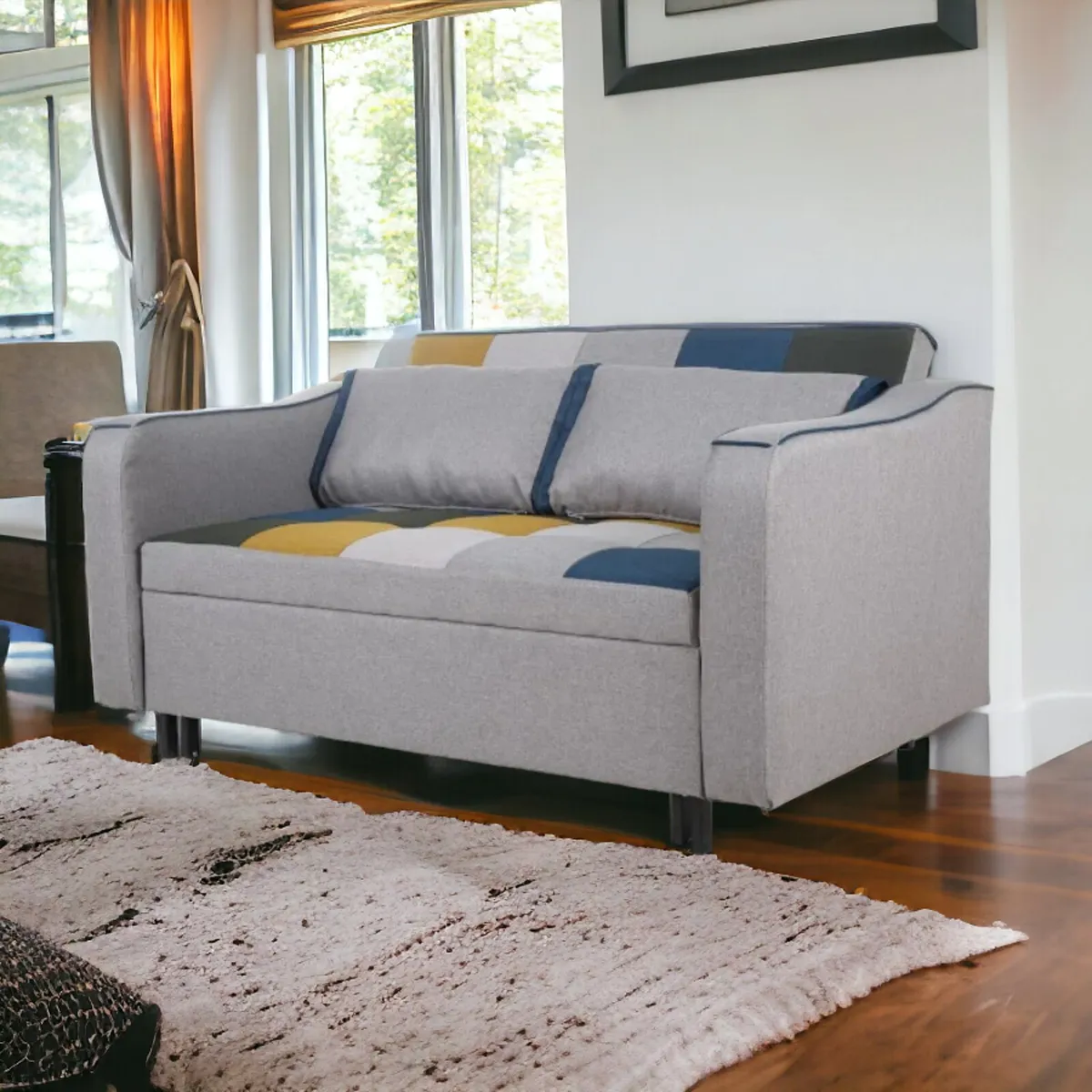 Brand new asben pach work blue grey sofa beds - Image 1