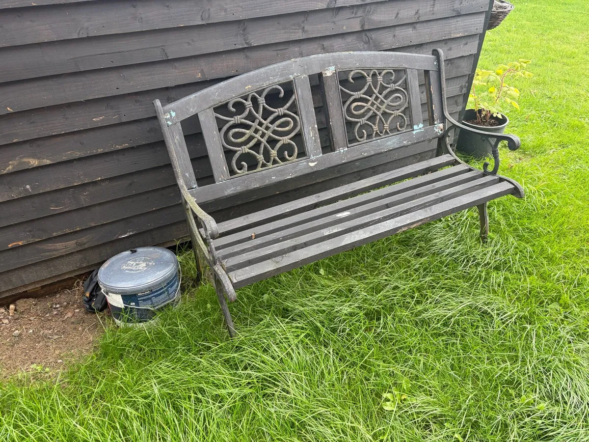 cast iron garden bench for sale - Image 1