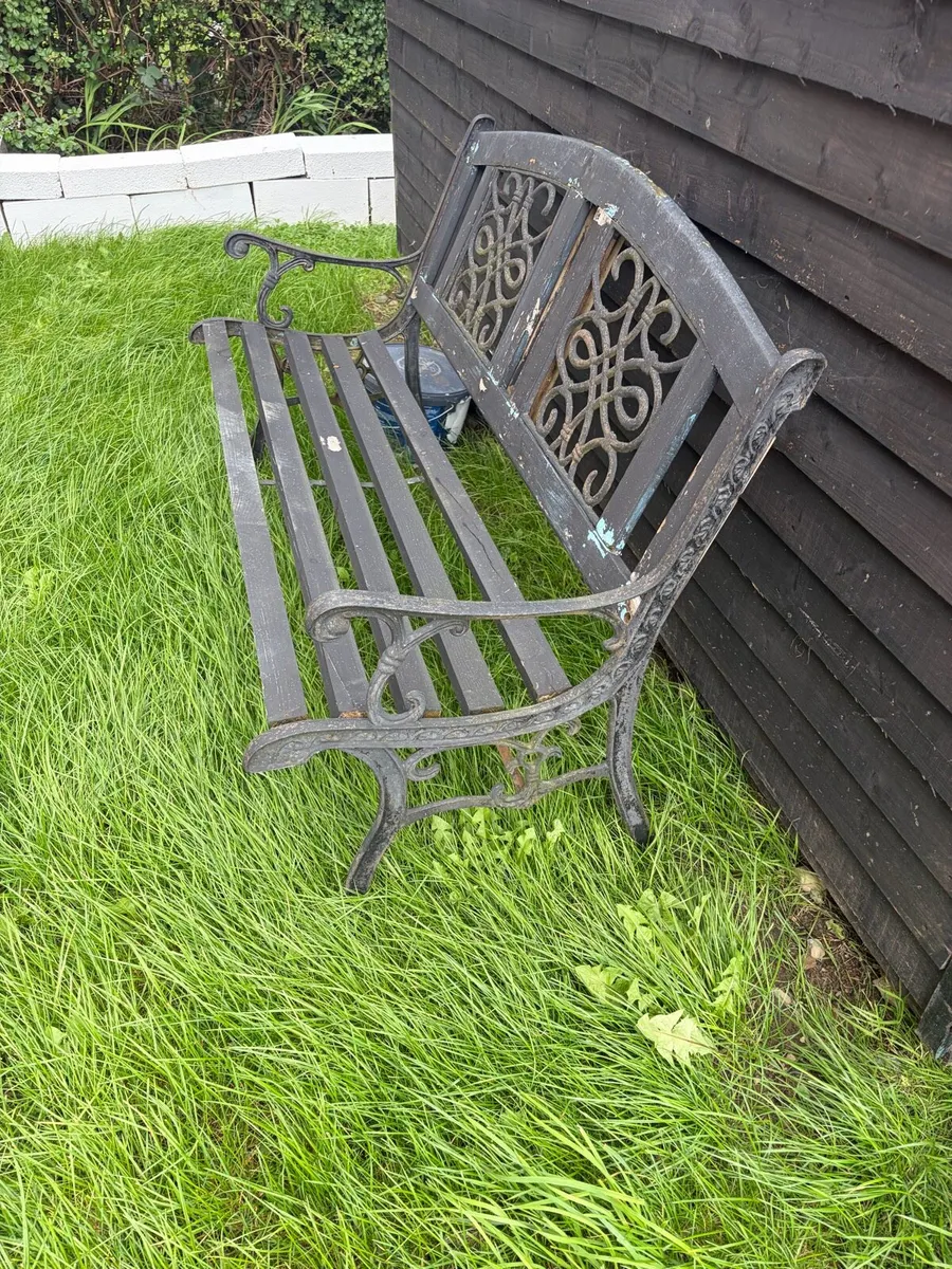 cast iron garden bench for sale - Image 2