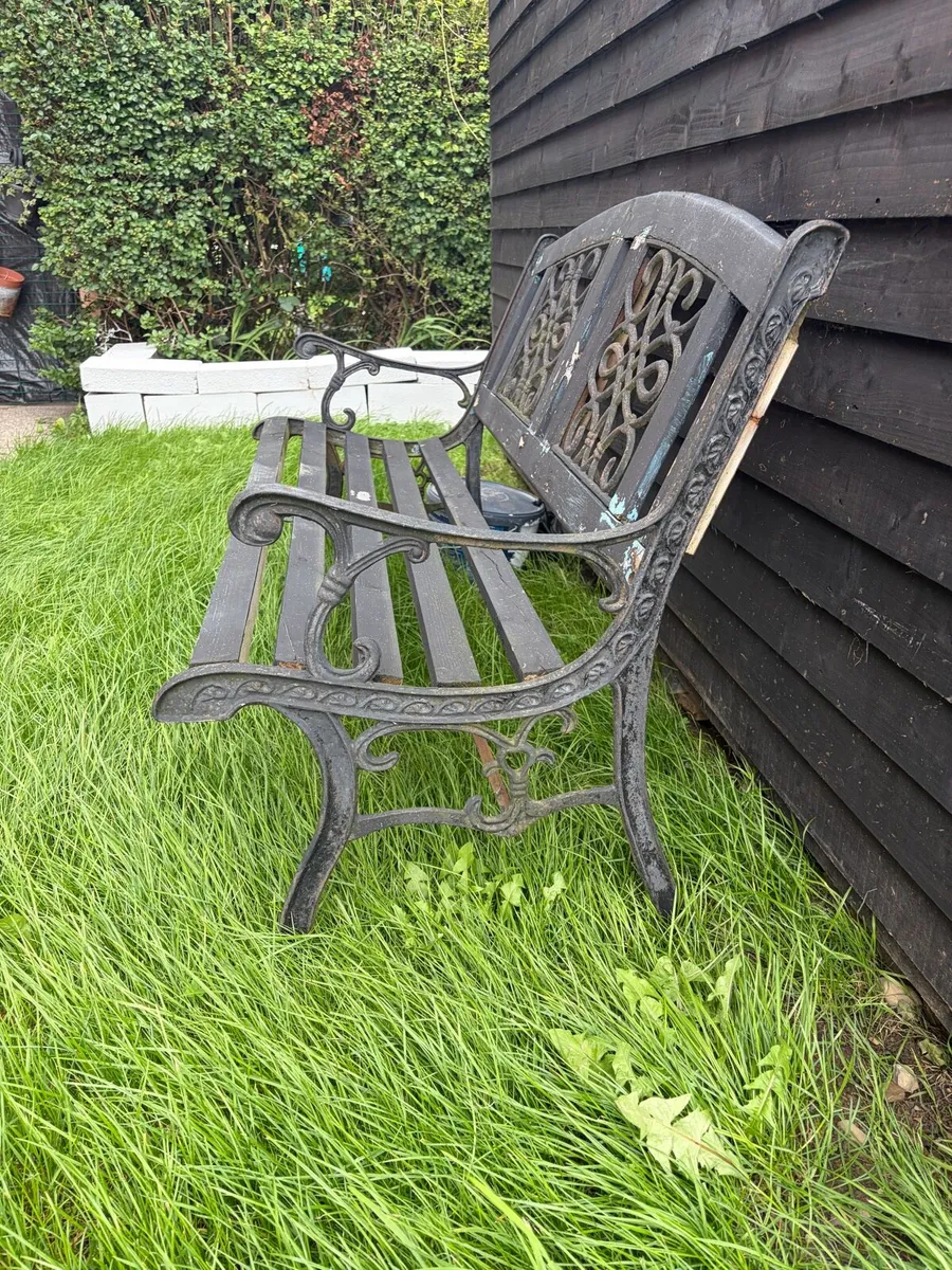 cast iron garden bench for sale - Image 4