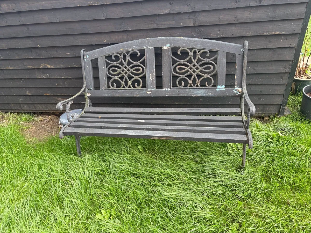 cast iron garden bench for sale - Image 3