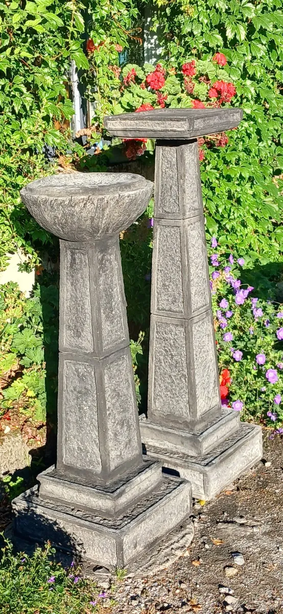 Bird bath and bird table