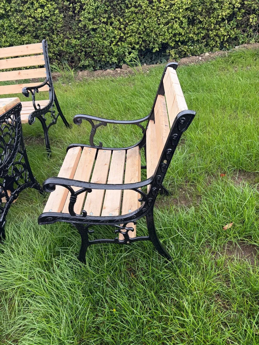 cast iron garden bench / chair and table set €600 - Image 2