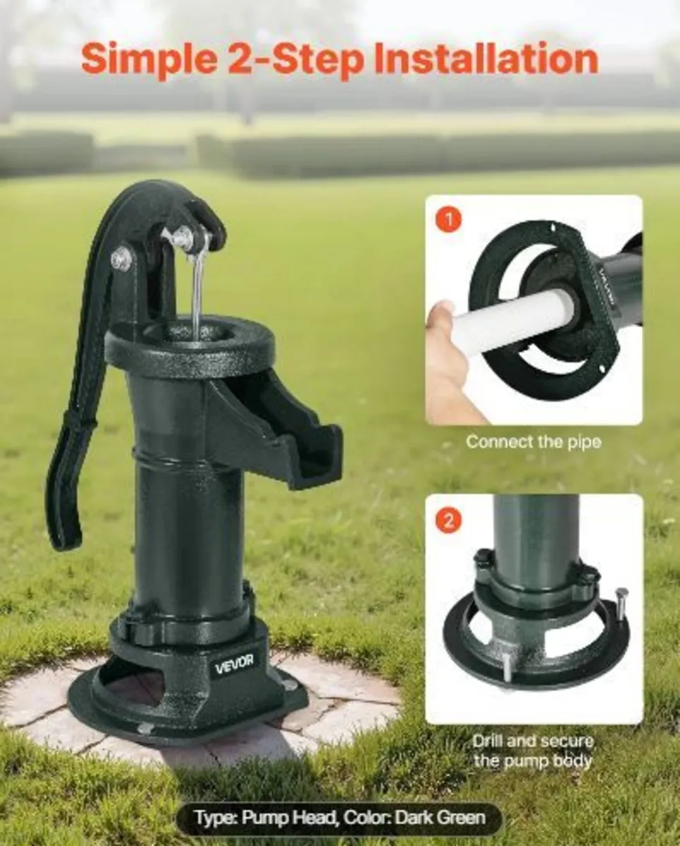 Well Hand Pitcher Pump, 25 ft Maximum Lift - Image 2