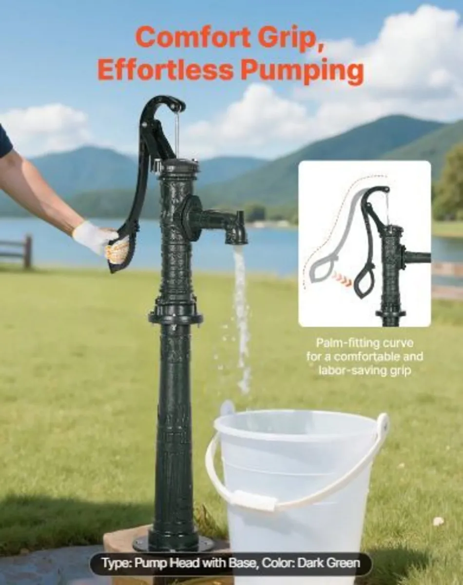 Well Hand Pitcher Pump, 20 ft Max Lift - Image 2