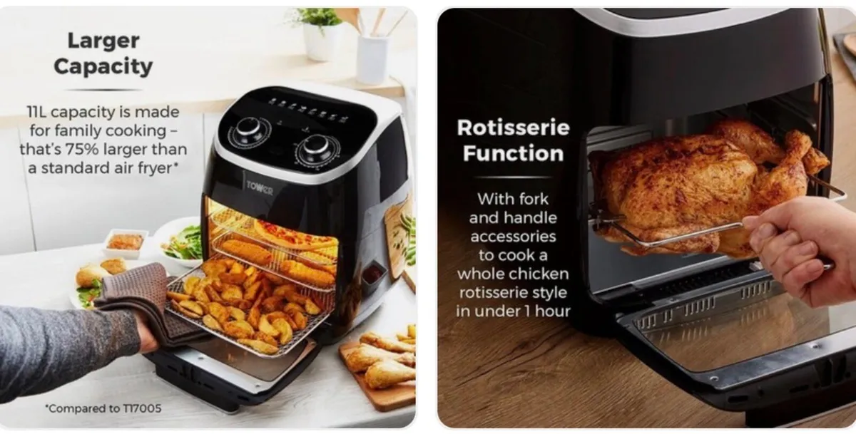 Tower T17038 11L Manual Air Fryer Oven - Image 3