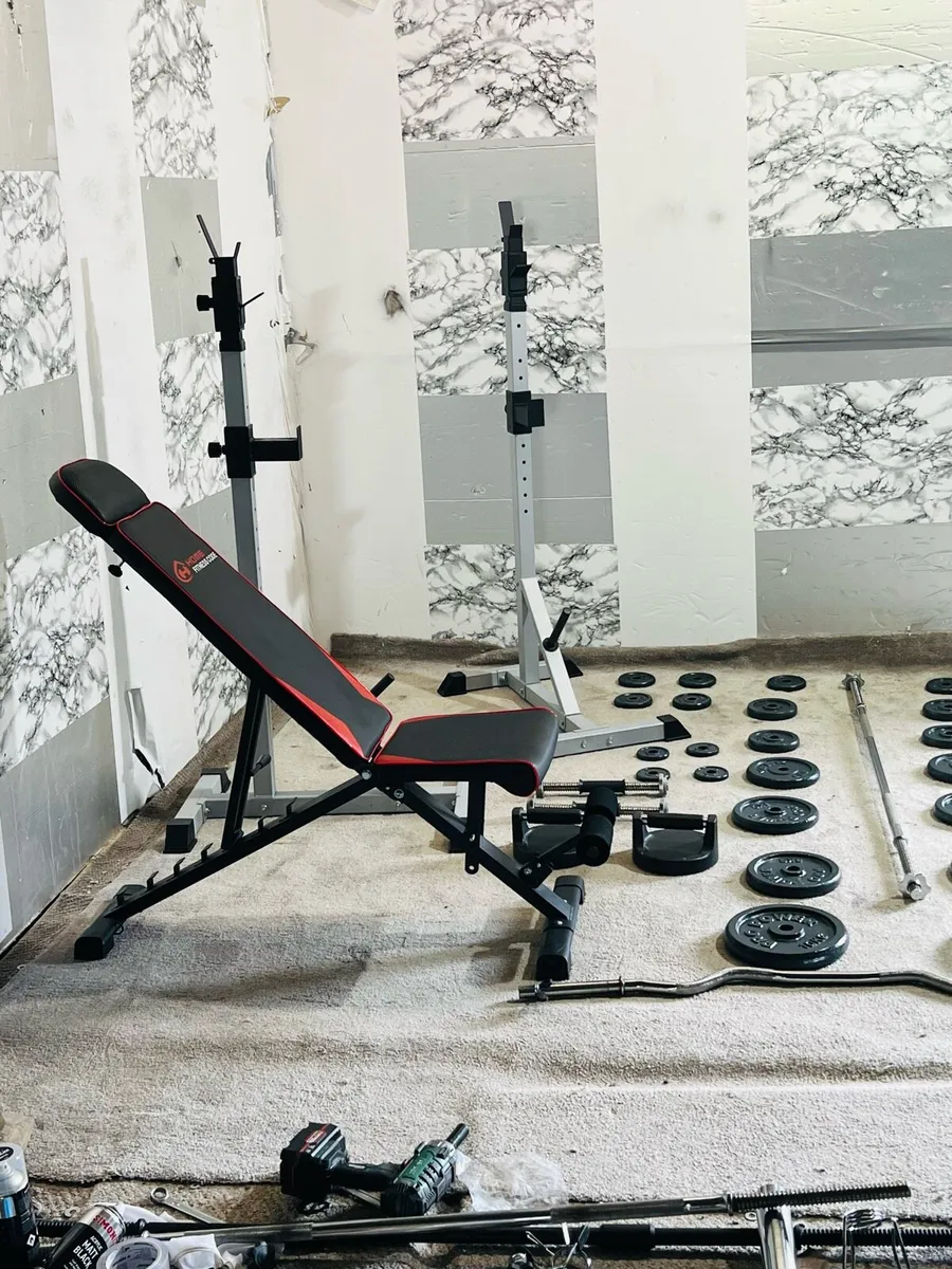 LIFE TIME IRON WEIGHTS RACK BENCH BARBELL DUMLS - Image 3