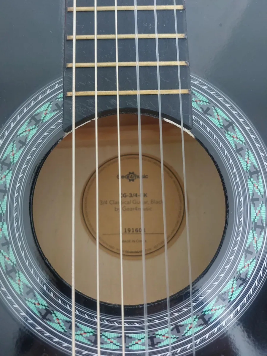 Gear4music 3/4 Classical Guitar Black – New/Unused - Image 4