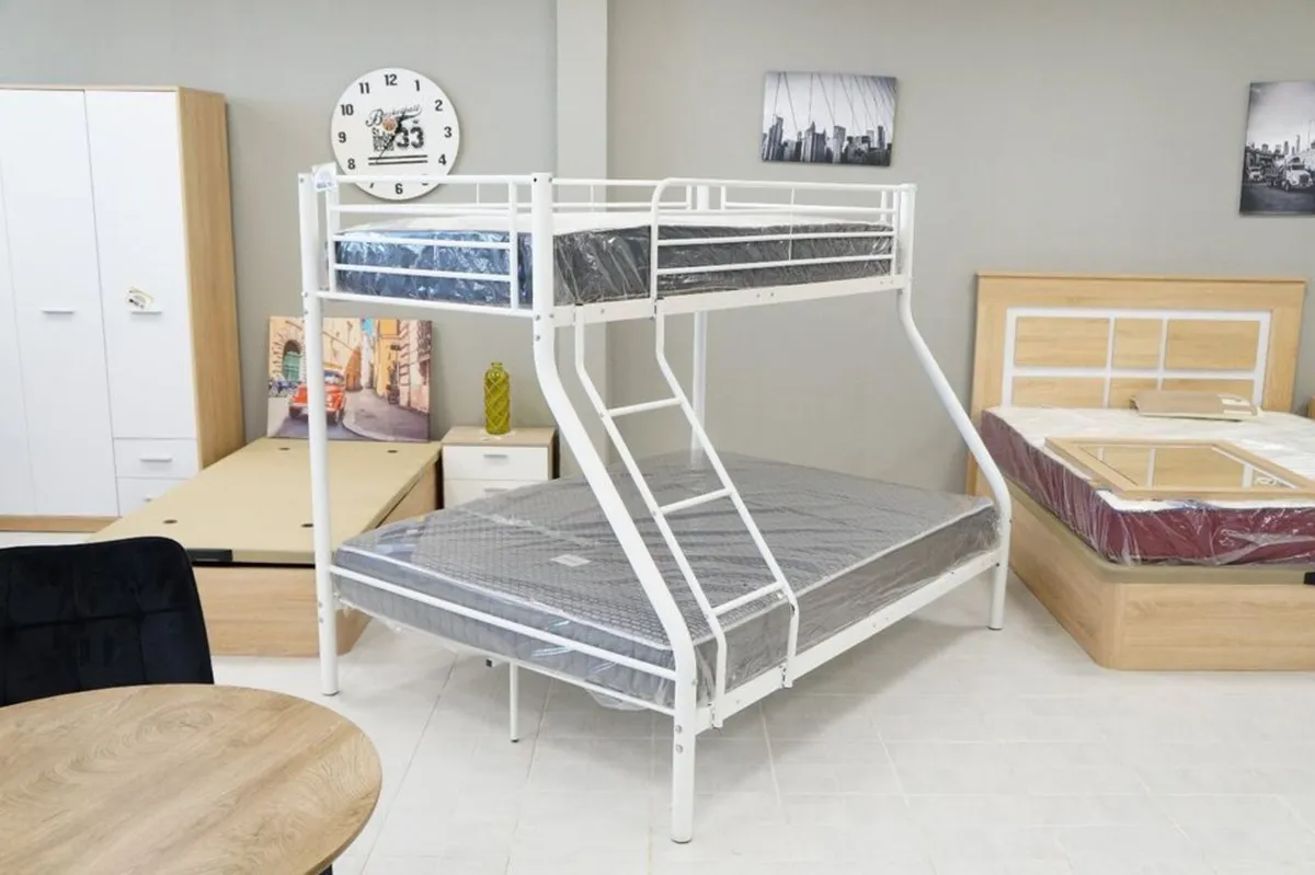 🏠 WHITE DOUBLE METAL BUNK BED €219 FREE DELIVERY - Image 1