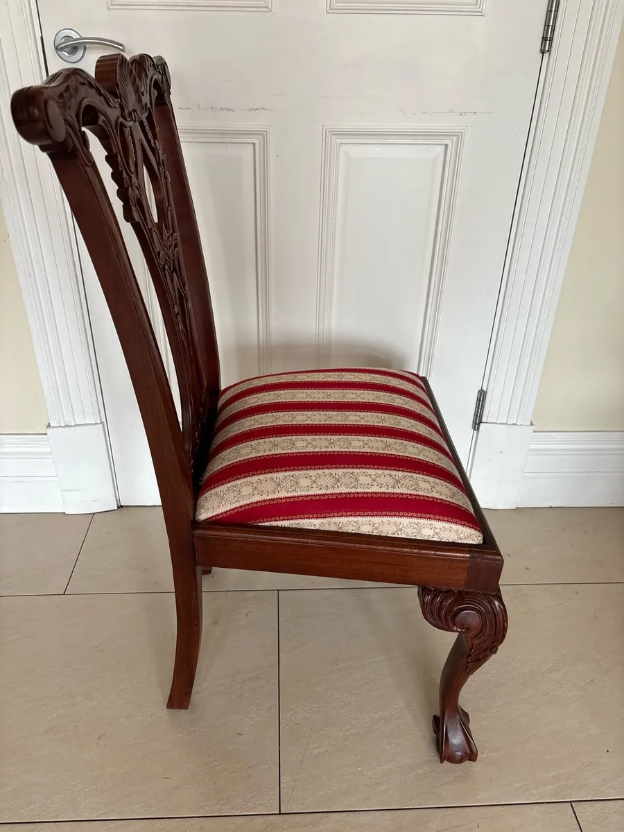 Set of 8 Chippendale Carved Dining Chairs - Image 3
