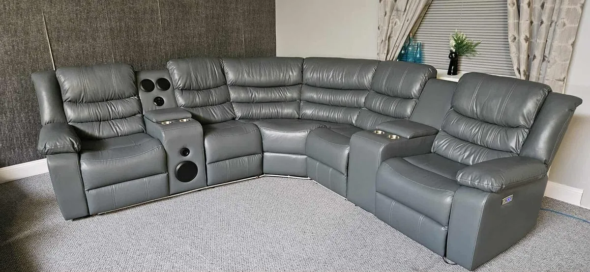 Athens Electric Reclining Corner Sofa With Speaker - Image 2