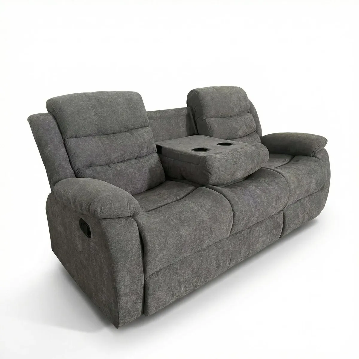 Roma 3+2 Grey Fabric Recliner Sofa Set - Image 3