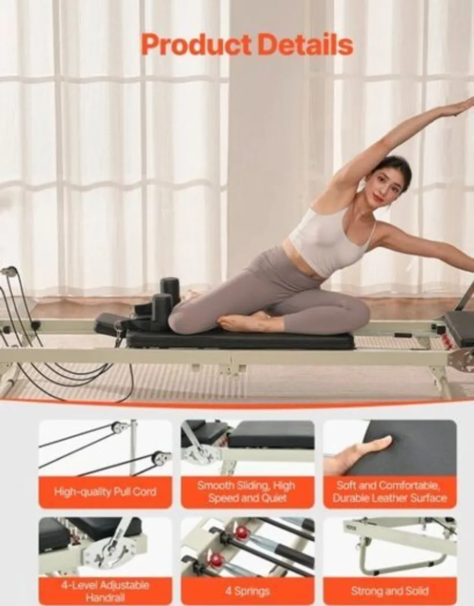 Foldable Pilates Reformer Machine – Home Gy - Image 2