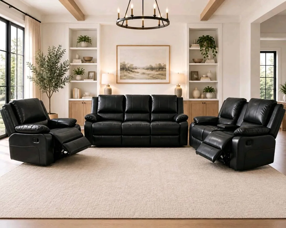 New Larsons 3+2 or 3+1+1 Leather Recliner Sofa Set - Image 2