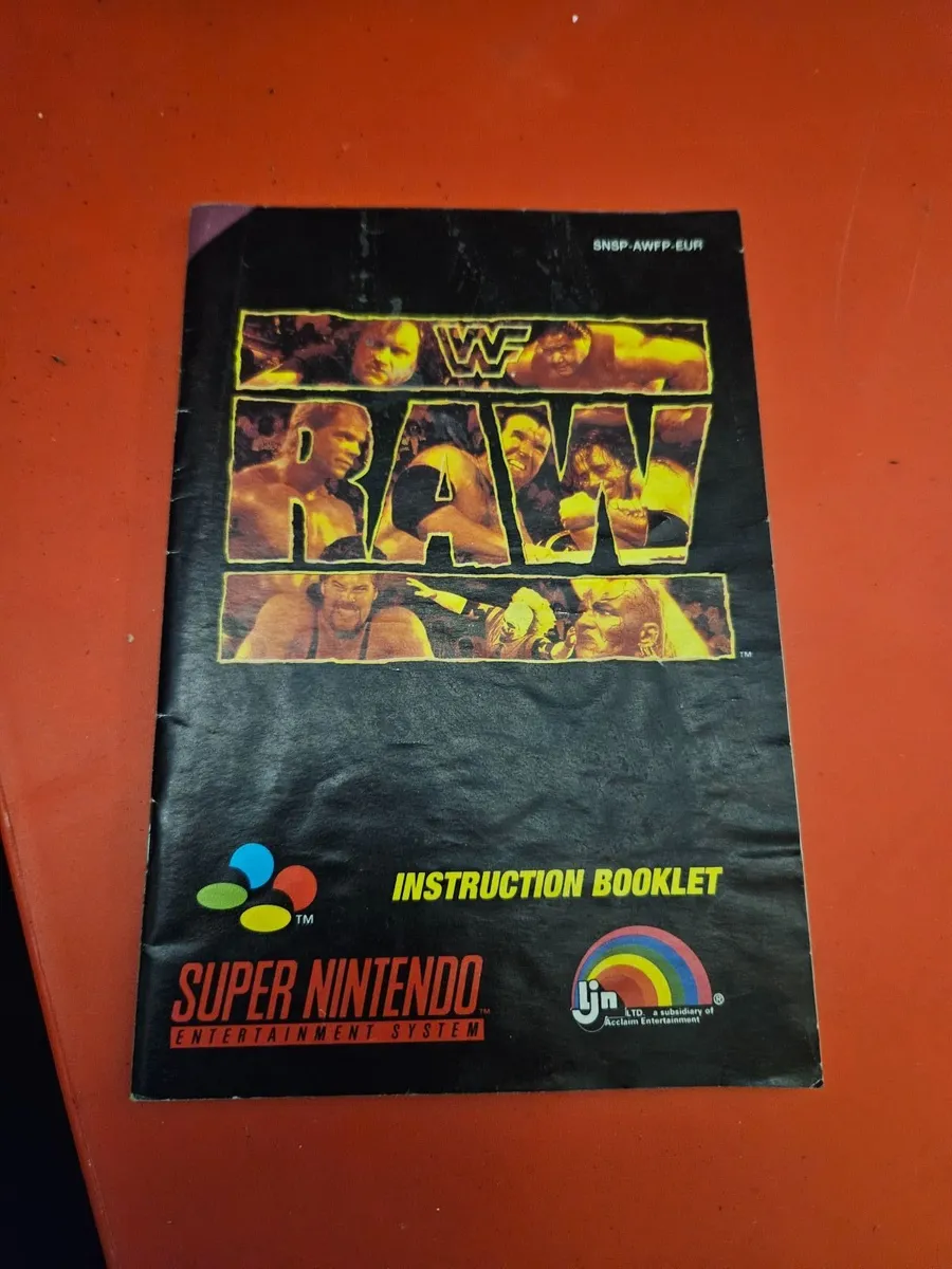 Vintage Nintendo WWF RAW Booklet