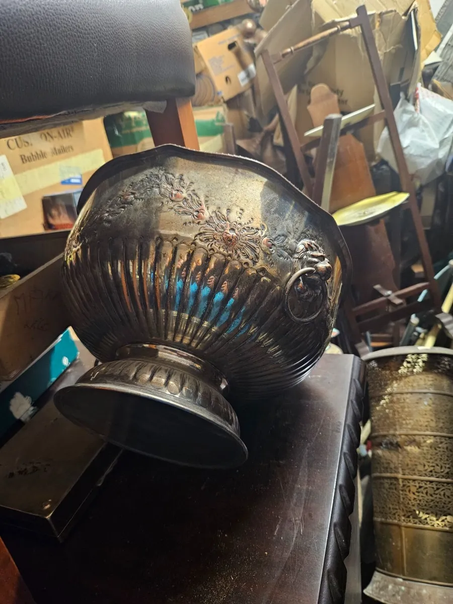 Vintage Large Silver Plated Punch Bowl - Image 3