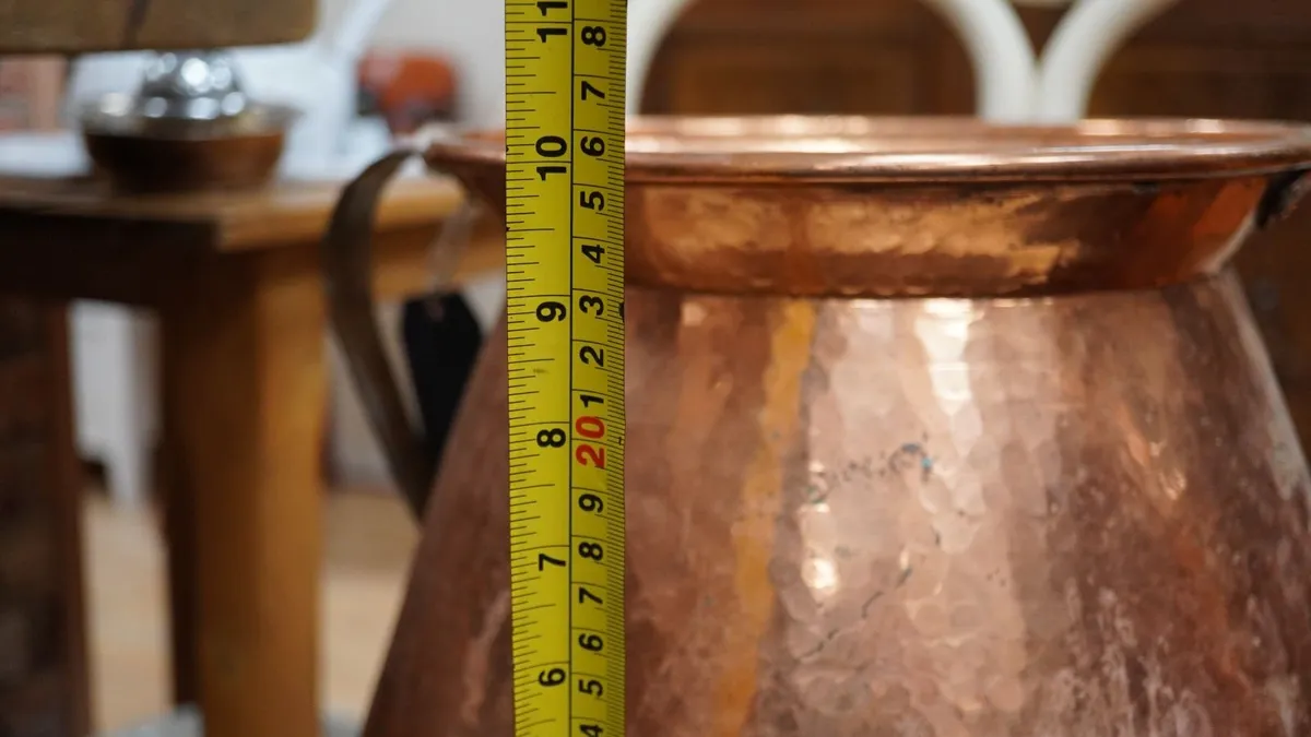 Vintage Hammered Copper Planter / Jardiniere - Image 4