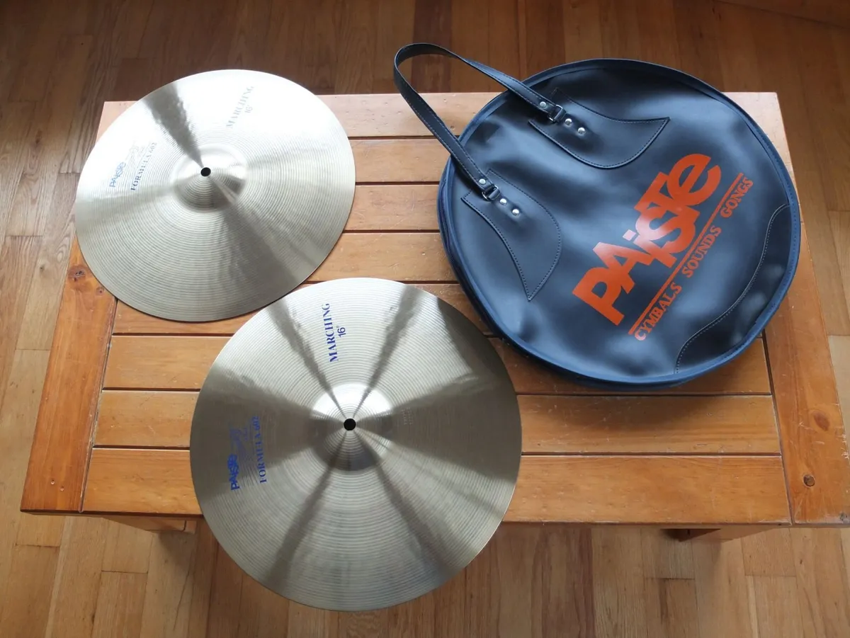 16” Paiste Blue Label 602 Marching Cymbals. - Image 2