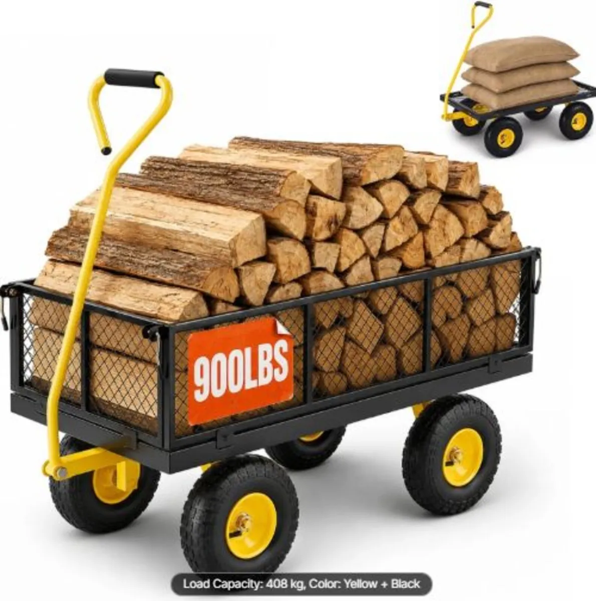 900 Lbs Heavy Duty Steel Garden Cart,Garden Wagon - Image 1