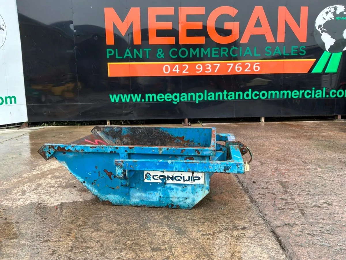 1000 litres Conquip self tipping rubble boat skip. - Image 1