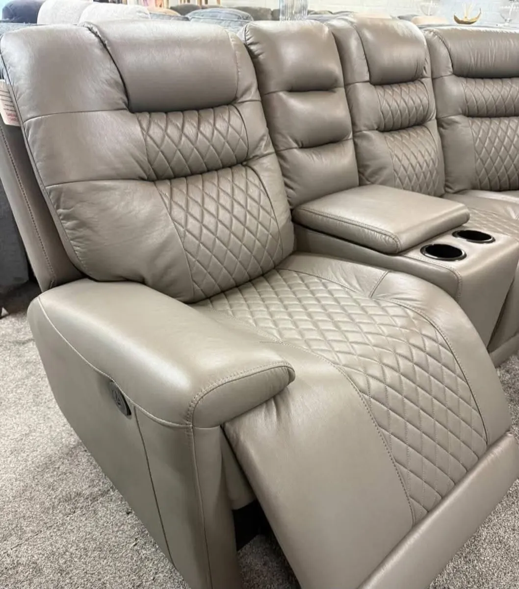 Halifax Electric Leather Recliner Sofa - USB ports - Image 3