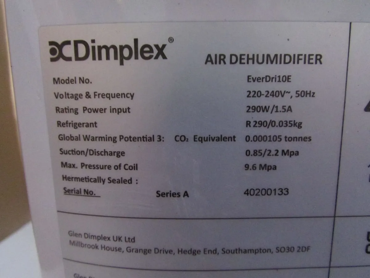 Dimplex Air Dehumidifier - Image 2