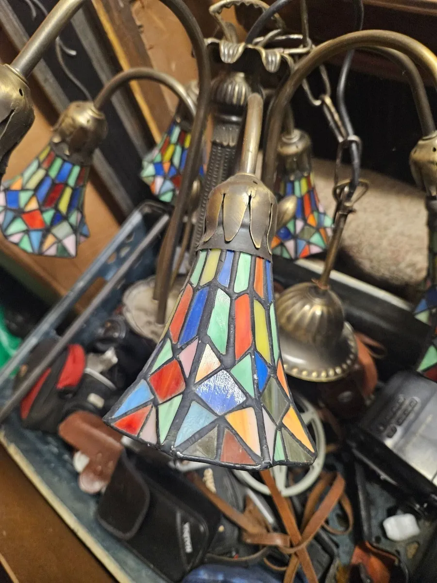 Art Nouveau Tiffany Style Ceiling Light - Image 3