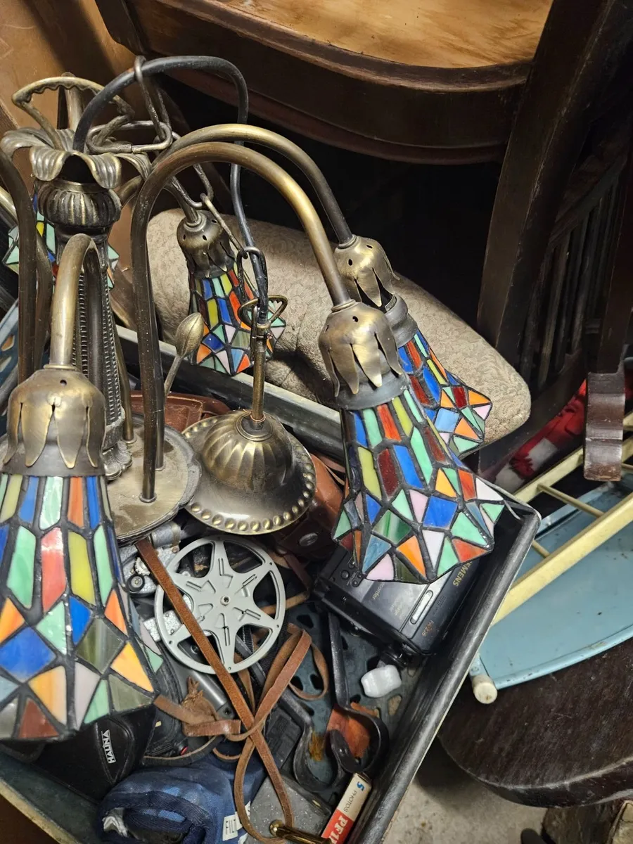 Art Nouveau Tiffany Style Ceiling Light - Image 4