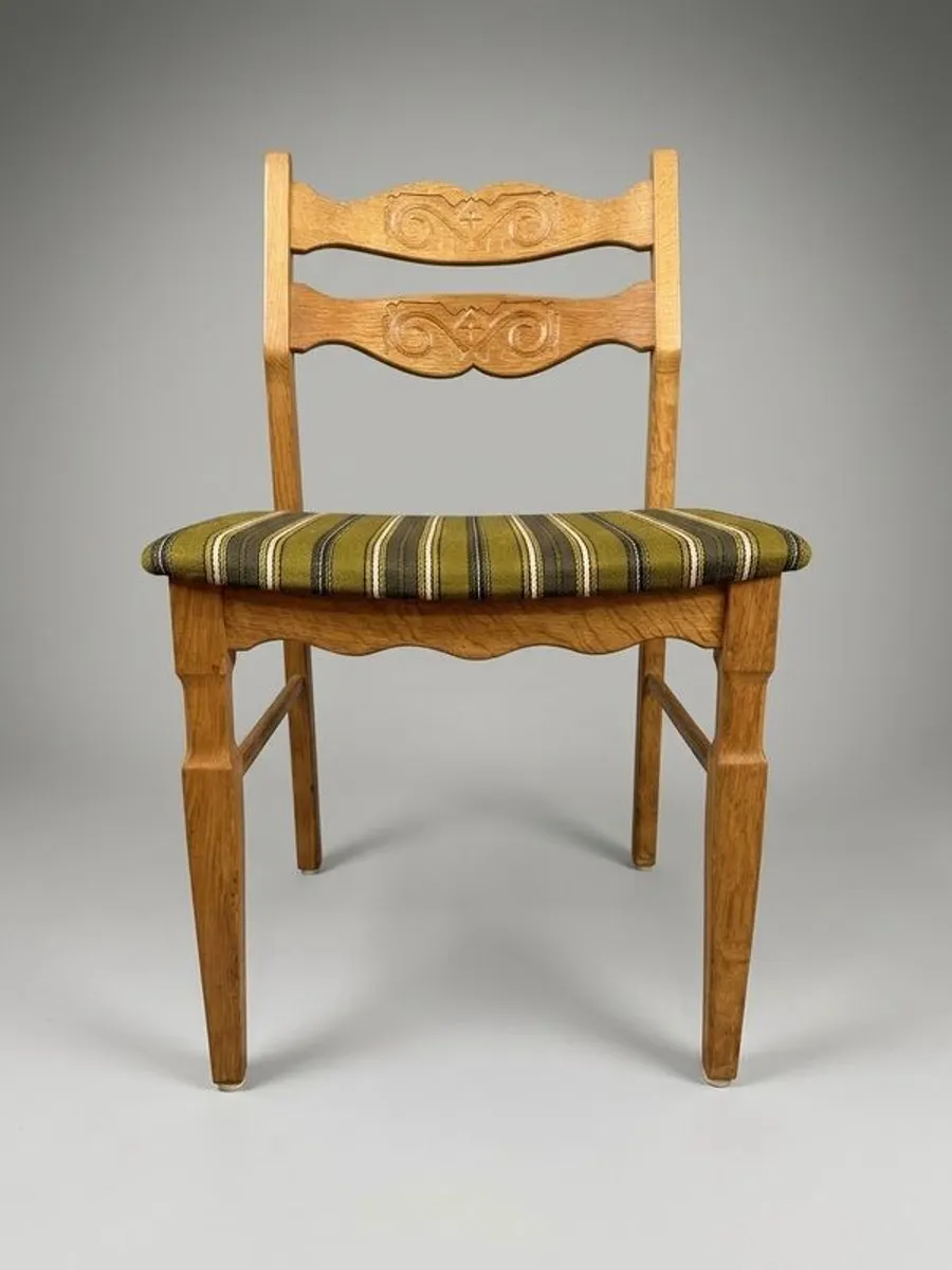 Rare Set of 6 Mid-Century Modern Oak Dining Chairs by Henning Kaernulf for EG-Mobel, 1970s - Image 3