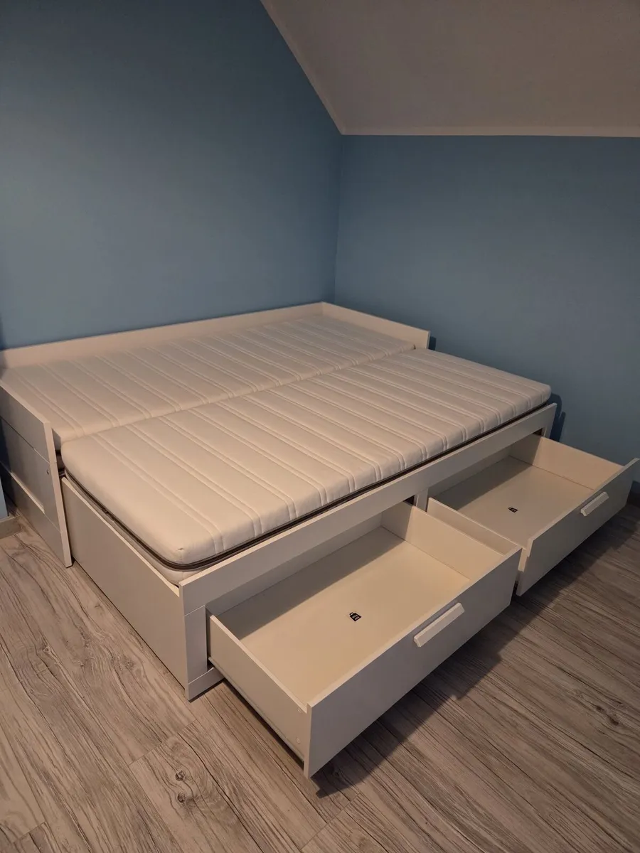 Ikea Brimnes Day bed with 2 mattresses - Image 2