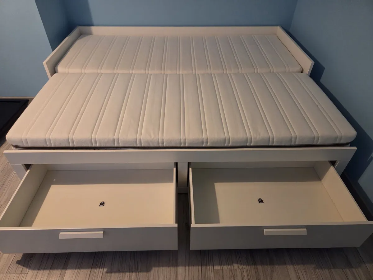 Ikea Brimnes Day bed with 2 mattresses - Image 3