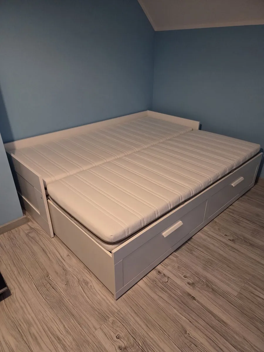 Ikea Brimnes Day bed with 2 mattresses - Image 4
