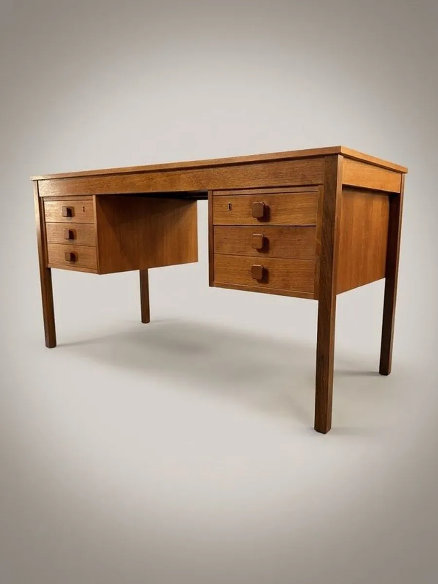 Mid-Century Danish Modern Teak Desk by Domino Mobler - Image 1