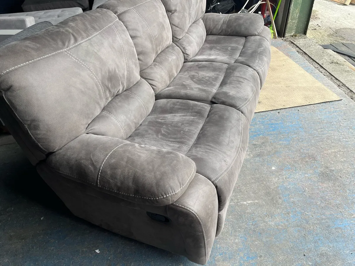 Grey 3 seater sofa couch recliner - Image 3