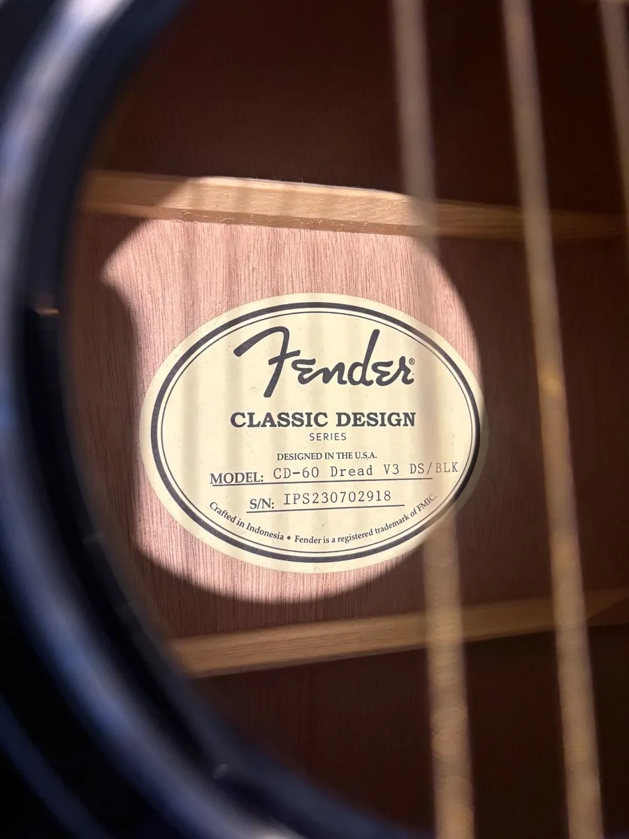 Fender CD-60 Dreadnought V3 Acoustic Guitar - Image 4