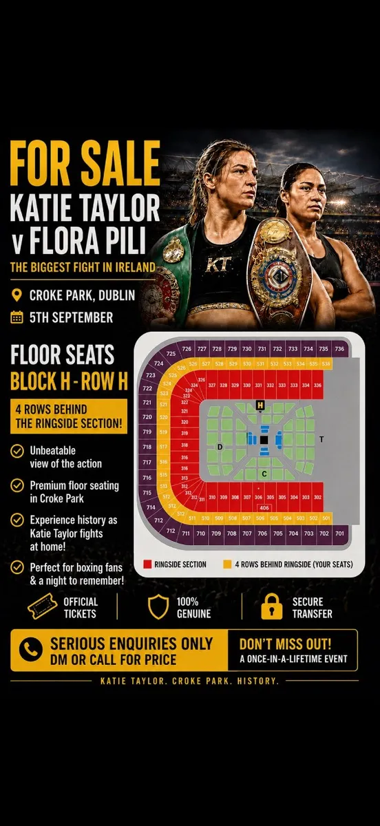 2 Ring Side Katie Taylor Tickets - Image 3