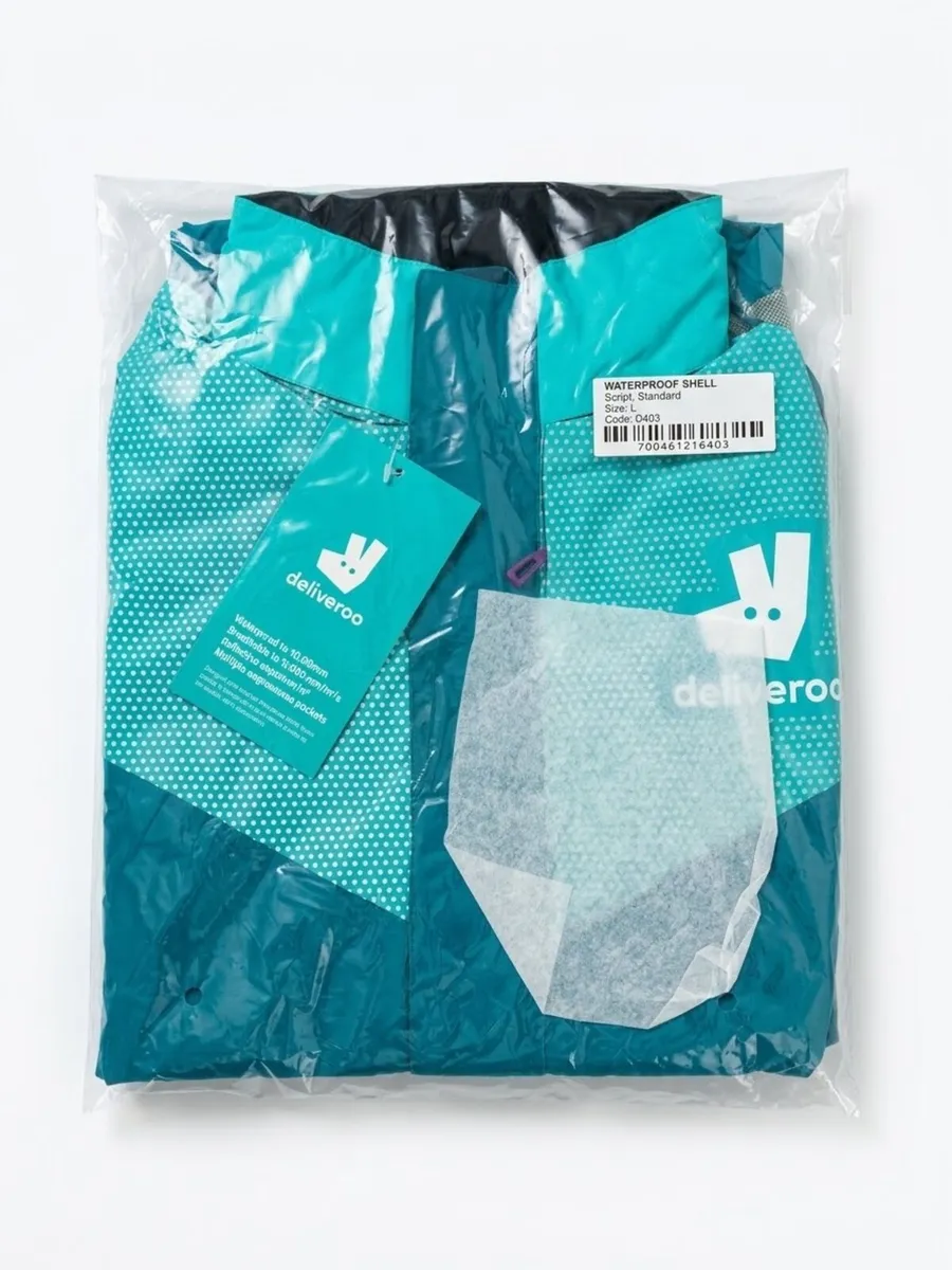 Brand New Deliveroo Jacket Size L (Waterproof Shel - Image 1