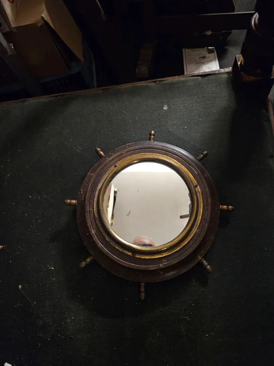 Vintage Ships Wheel Mirror - Image 1