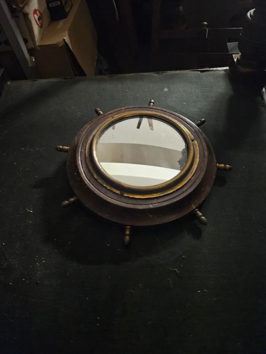 Vintage Ships Wheel Mirror - Image 3