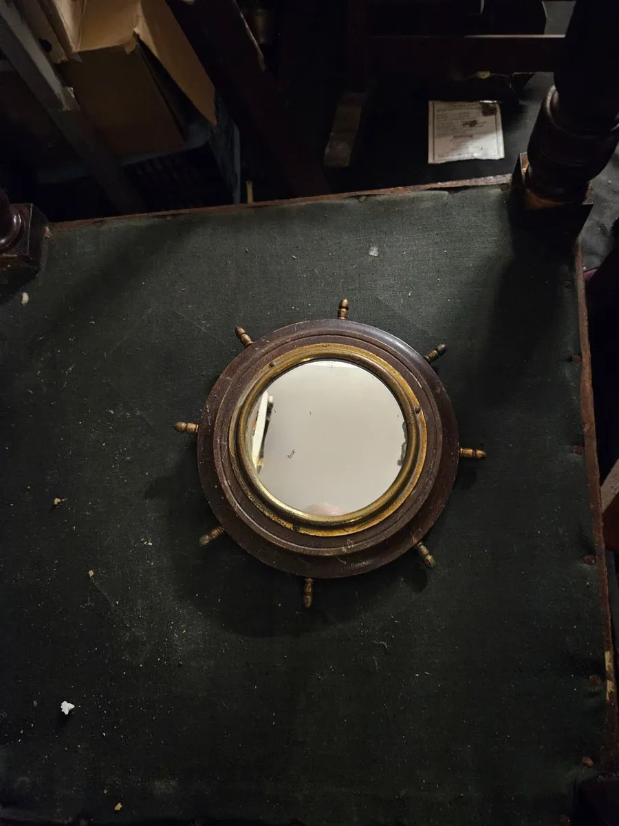Vintage Ships Wheel Mirror - Image 4